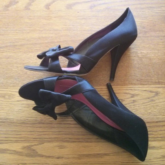 Kate Spade Satin Hera Open Toe Heels Size 8 - Picture 5 of 15